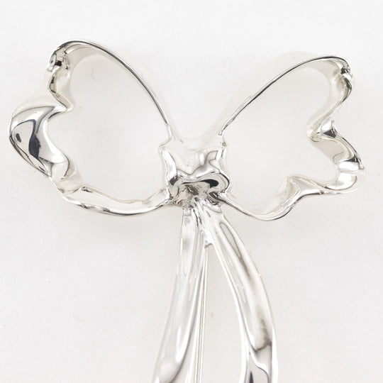 TIFFANY&Co. Brooch Silver925 Silver ribbon Women Used Authentic