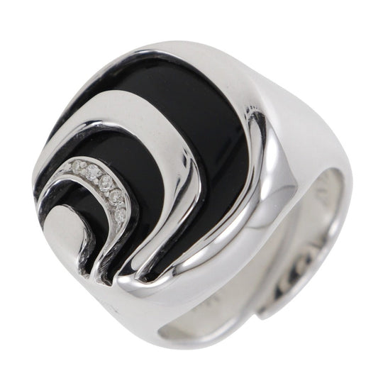 Damiani Ring Silver925, Onyx, Diamond Silver Women Used Authentic