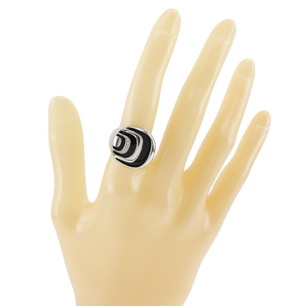 Damiani Ring Silver925, Onyx, Diamond Silver Women Used Authentic