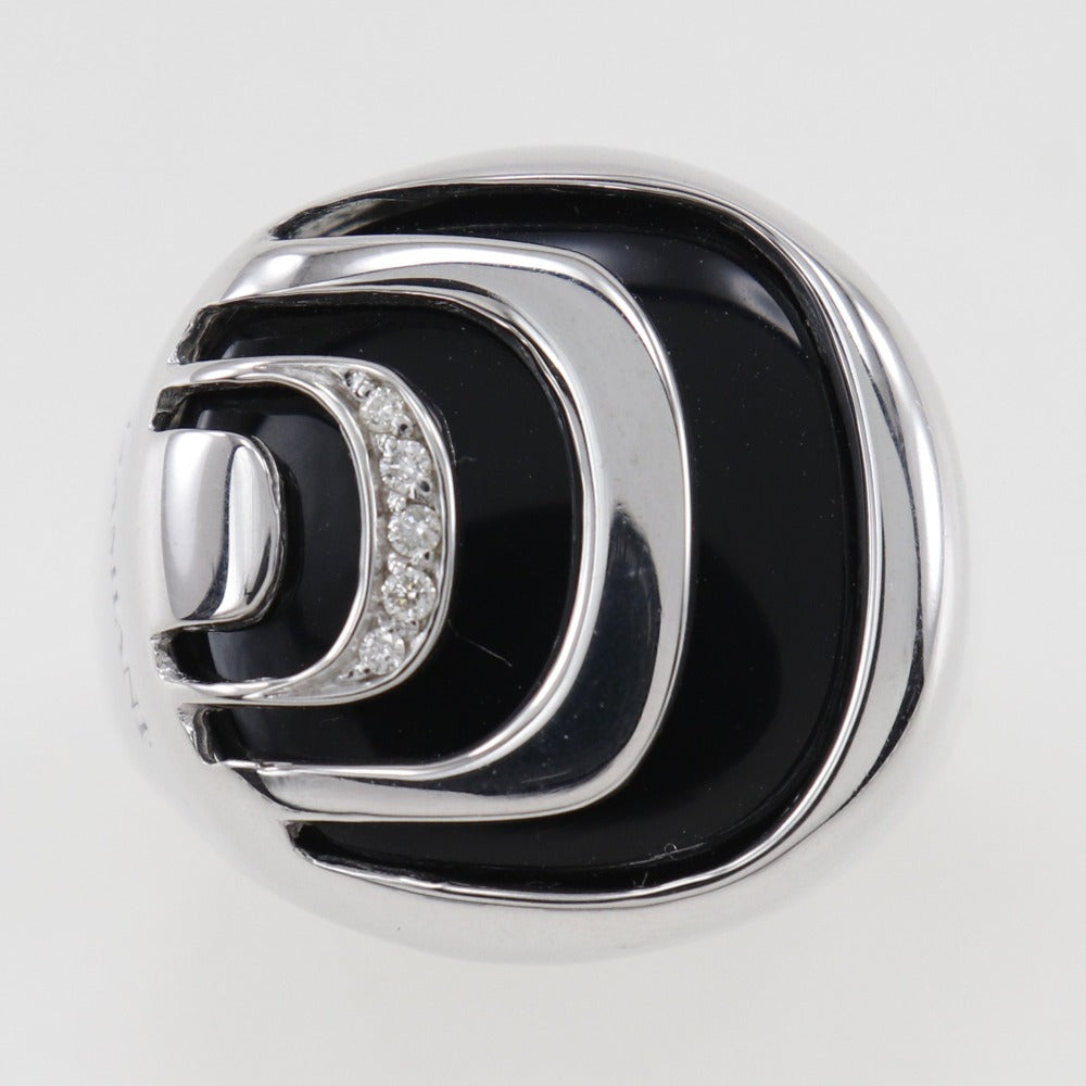 Damiani Ring Silver925, Onyx, Diamond Silver Women Used Authentic