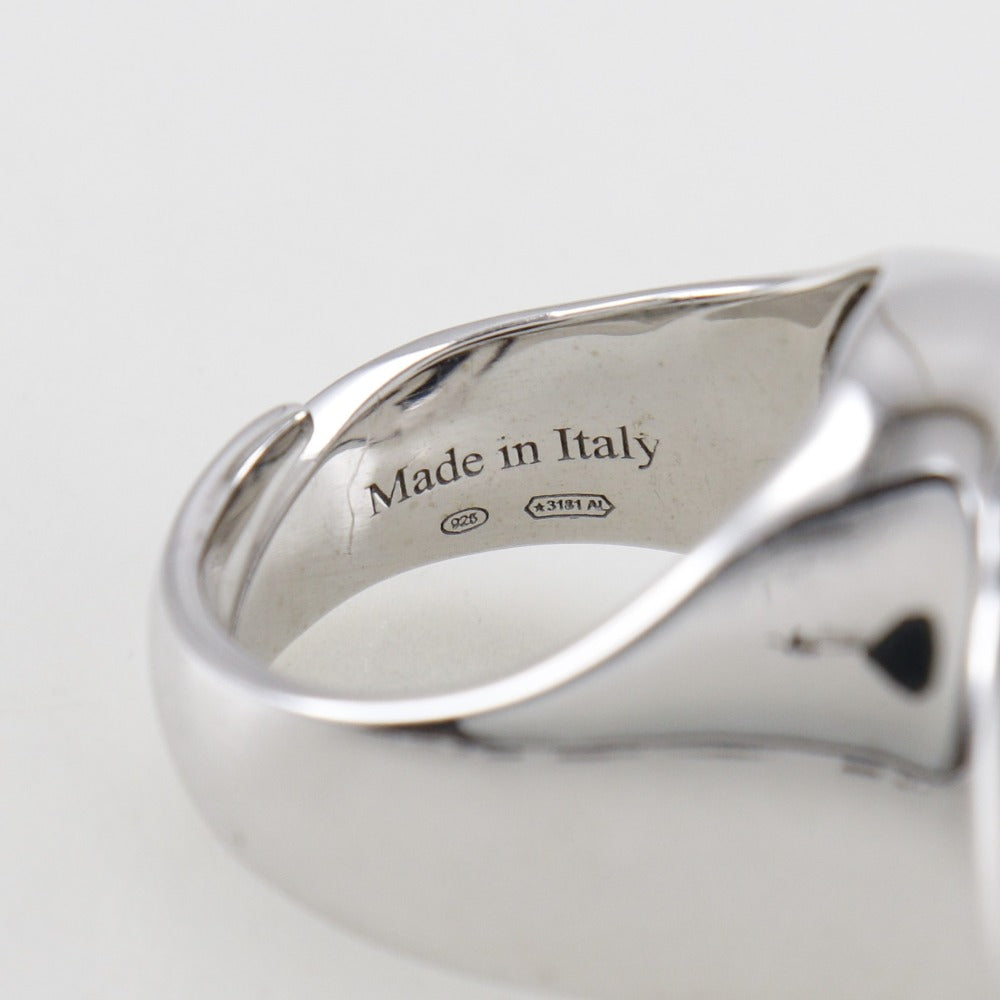 Damiani Ring Silver925, Onyx, Diamond Silver Women Used Authentic