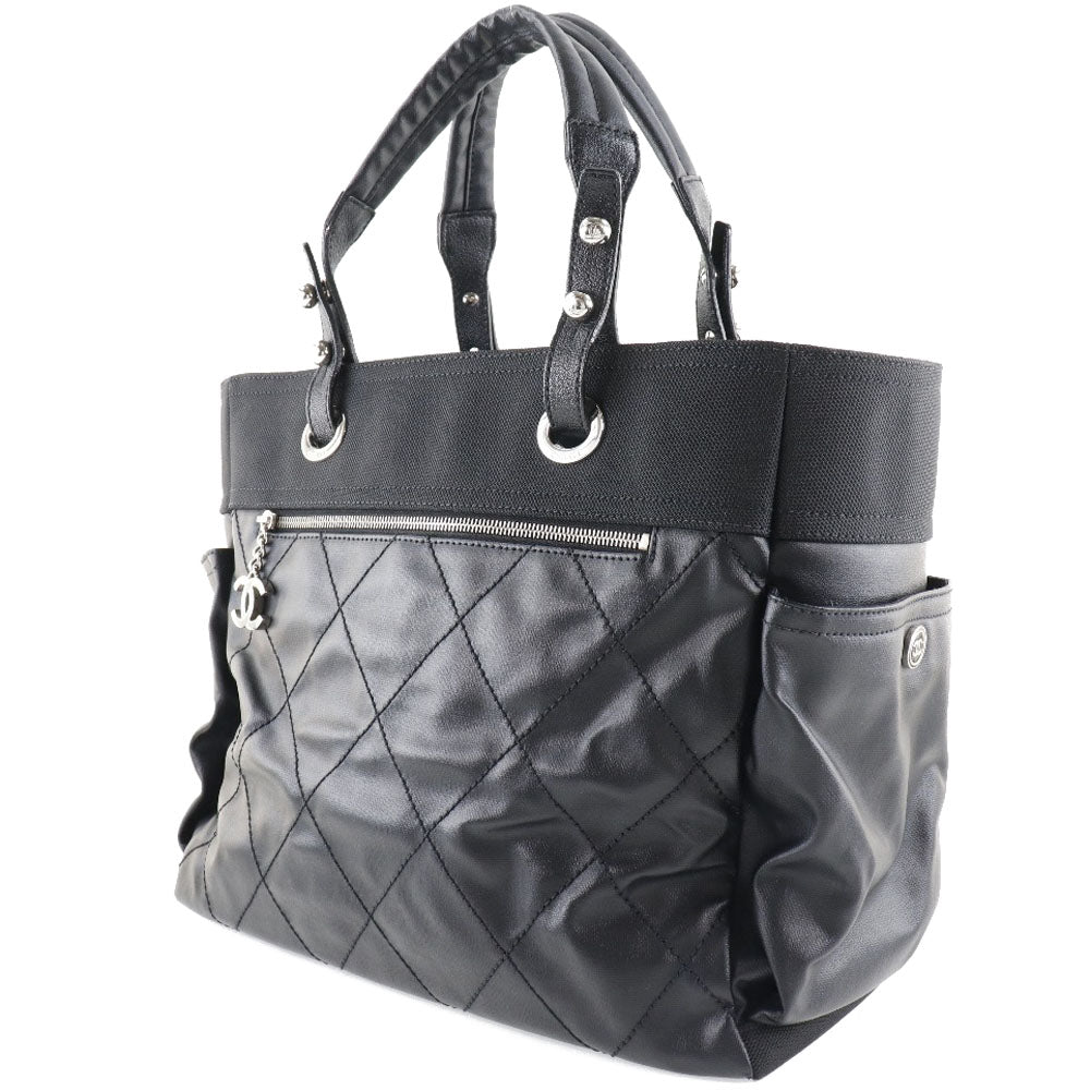 CHANEL Tote Bag A34210 PVC black Paris Biarritz GM Women Used Authentic