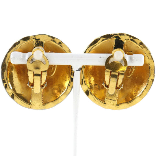CHANEL Earring Plated Gold gold vintage Matrasse COCO Mark Women Used Authentic