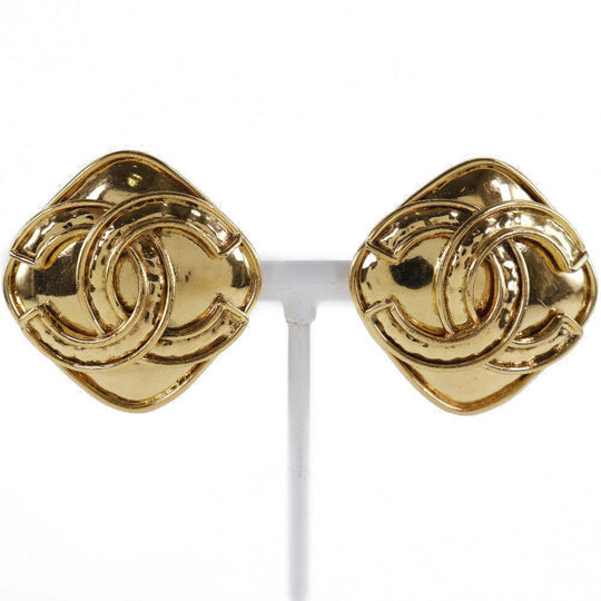 CHANEL Earring Plated Gold gold vintage COCO Mark Women Used Authentic