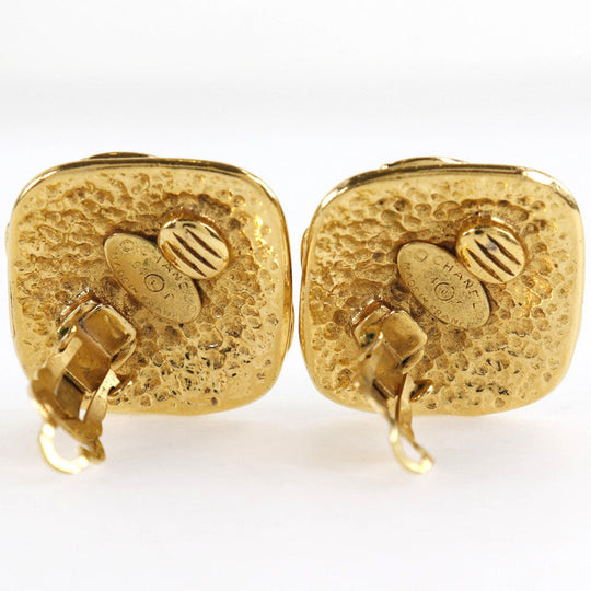 CHANEL Earring Plated Gold gold vintage COCO Mark Women Used Authentic