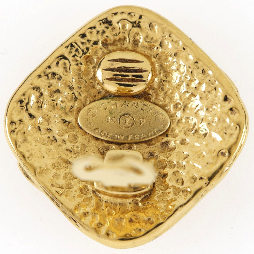 CHANEL Earring Plated Gold gold vintage COCO Mark Women Used Authentic