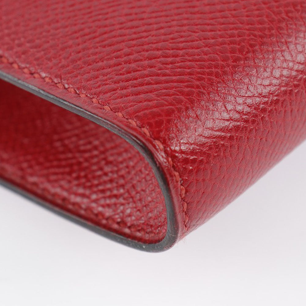 HERMES Clutch bag Epsom Red vintage H logo Women Used Authentic