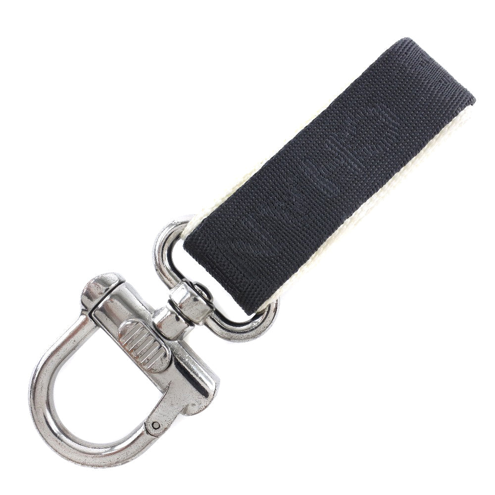 CHANEL key ring Nylon canvas, metal Black / white Bag charm Sports line COCO Mark unisex(Unisex) Used Authentic