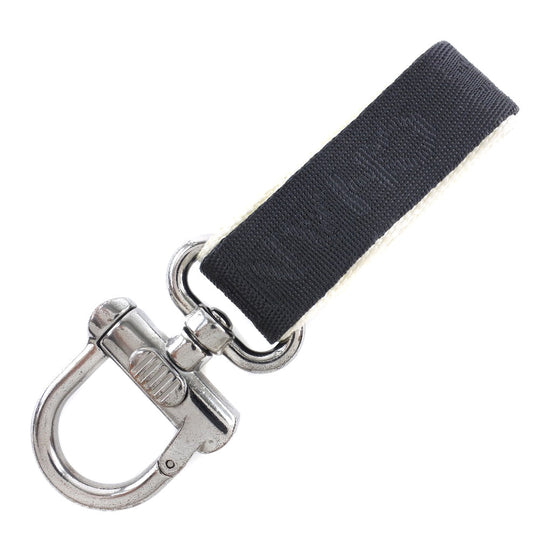 CHANEL key ring Nylon canvas, metal Black / white Bag charm Sports line COCO Mark unisex(Unisex) Used Authentic