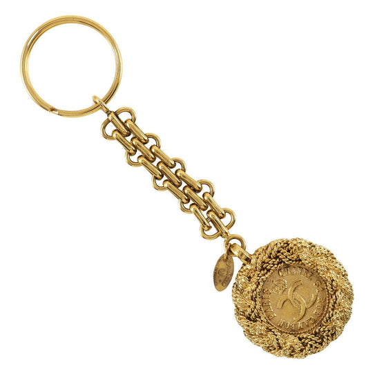 CHANEL key ring Plated Gold gold Bag charm Key ring COCO Mark Women Used Authentic