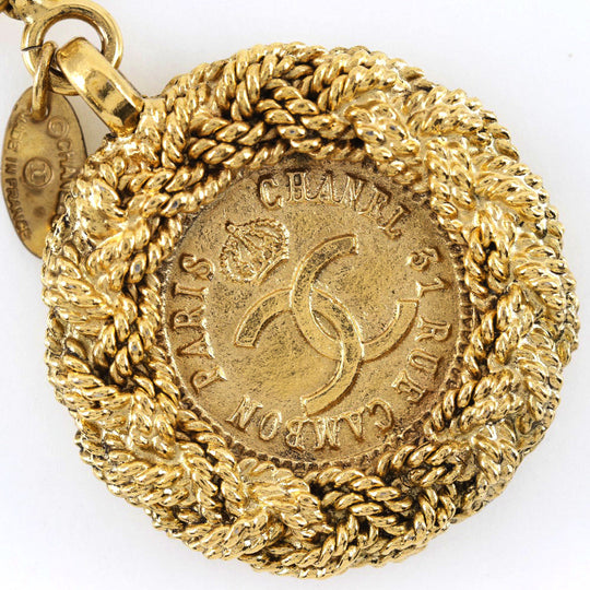 CHANEL key ring Plated Gold gold Bag charm Key ring COCO Mark Women Used Authentic