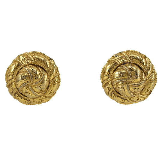 CHANEL Earring Plated Gold gold Women Used Authentic