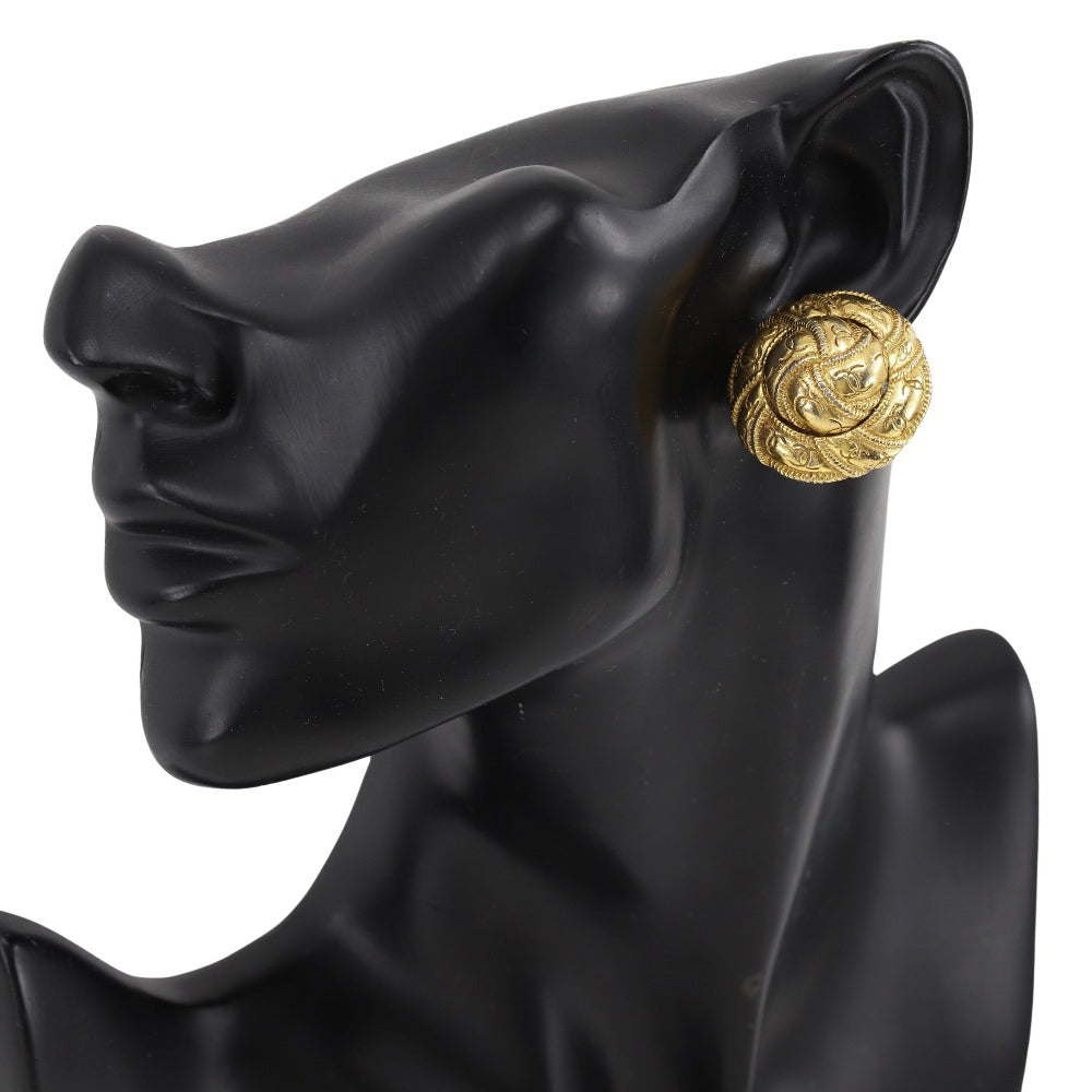 CHANEL Earring Plated Gold gold Women Used Authentic