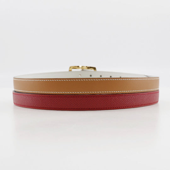 HERMES belt Courchevel, Swift multicolor reversible Women 70 Used Authentic
