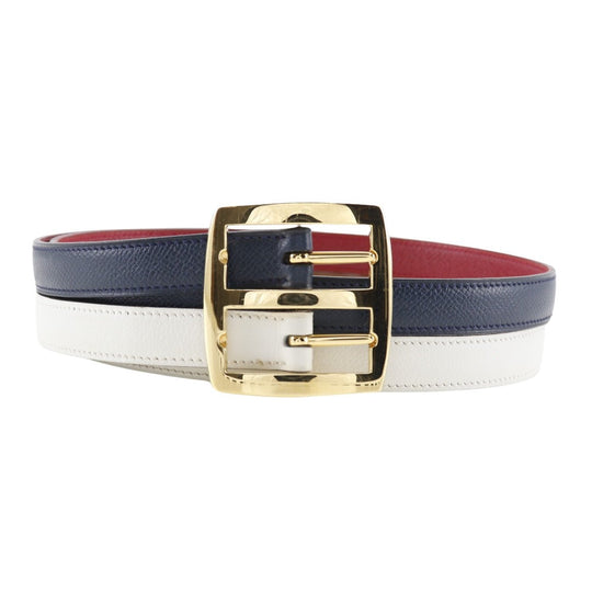 HERMES belt Courchevel, Swift multicolor reversible Women 70 Used Authentic