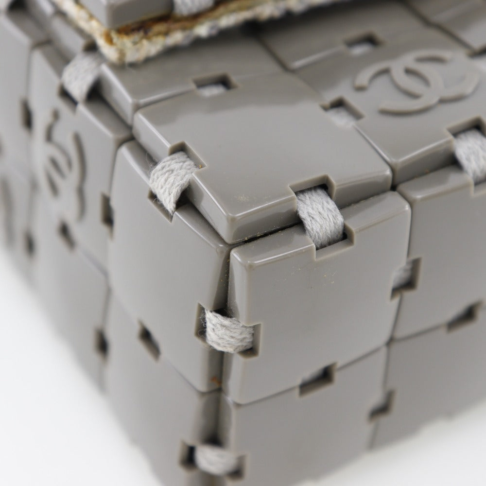 CHANEL Shoulder Bag Plastic, Canvas gray Puzzle Shoulder Women Used Authentic