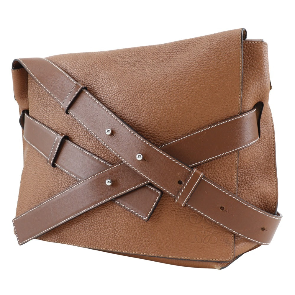 LOEWE Shoulder Bag 319.41.R65 leather Brown Women Used Authentic