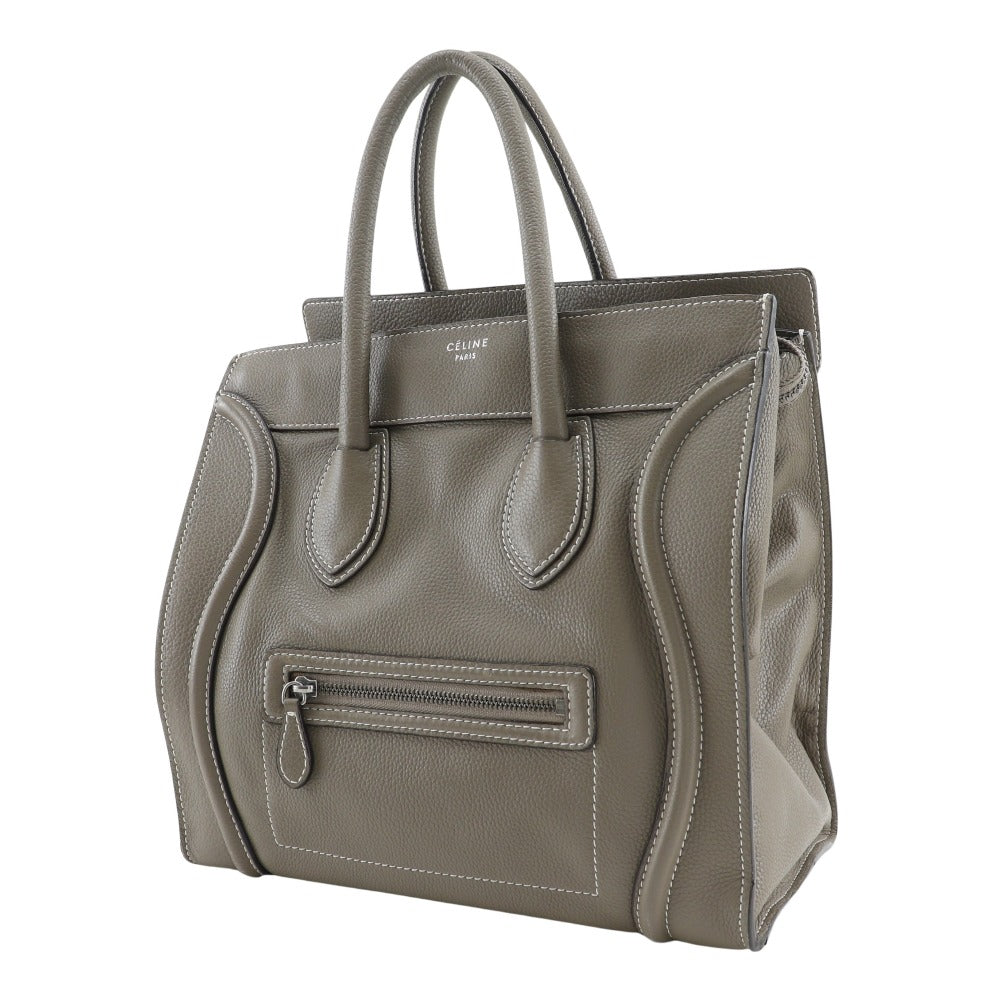 CELINE Tote Bag leather gray Luggage mini Women Used Authentic