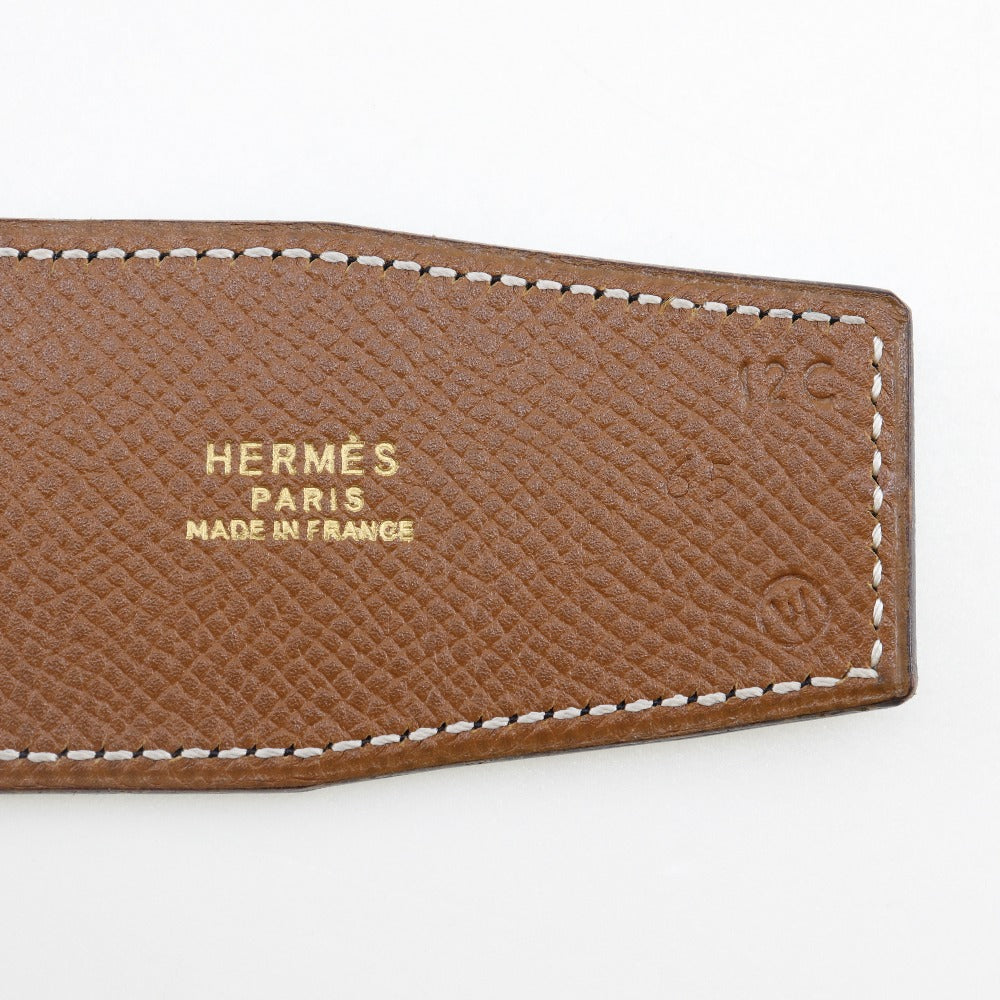 HERMES belt Boxcalf, Courchevel black Women Used Authentic