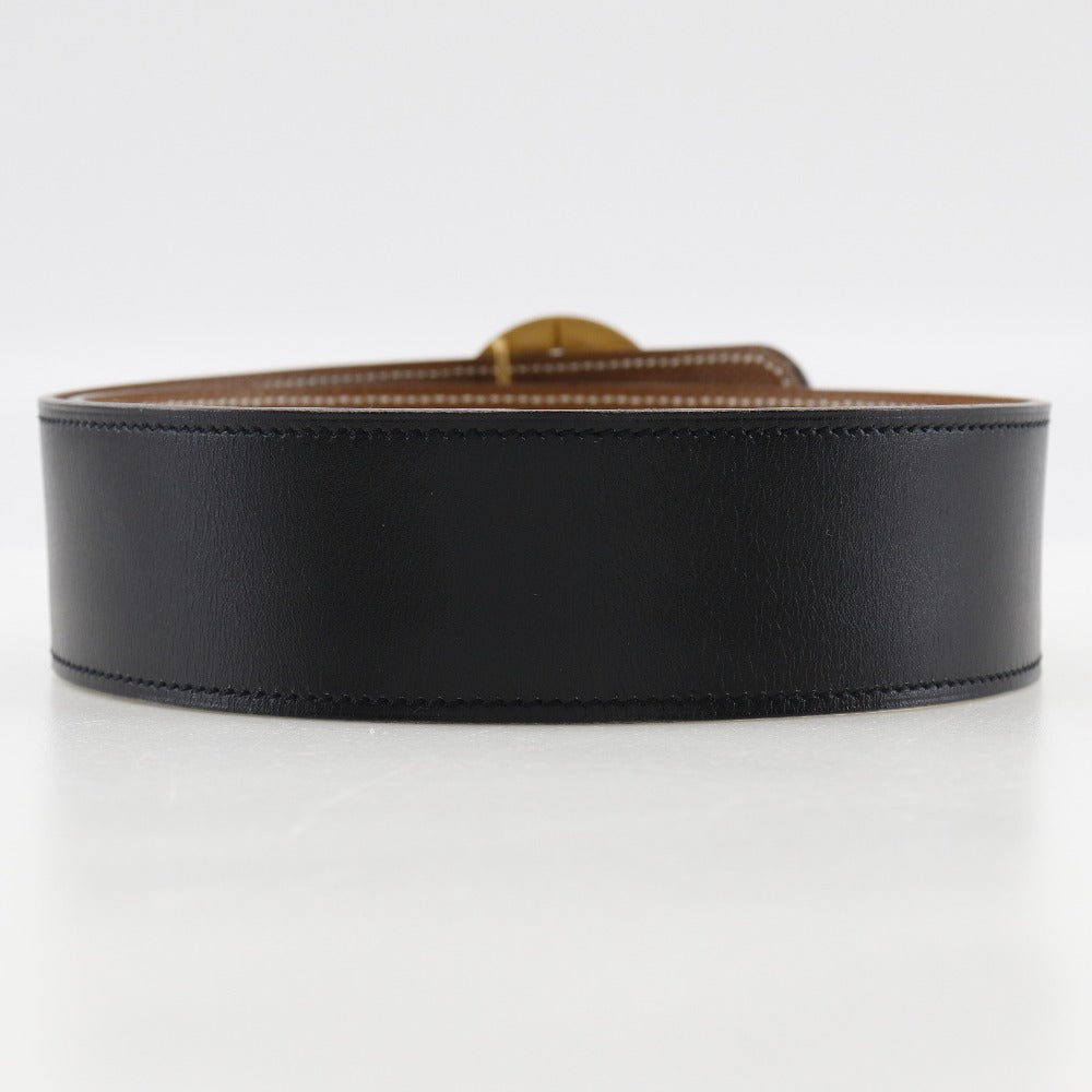 HERMES belt Boxcalf, Courchevel black Women Used Authentic