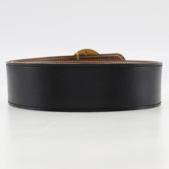 HERMES belt Boxcalf, Courchevel black Women Used Authentic