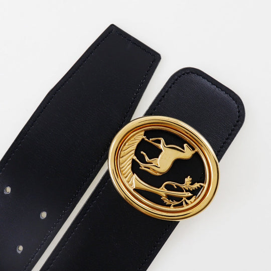 HERMES belt Boxcalf, Courchevel black Women Used Authentic
