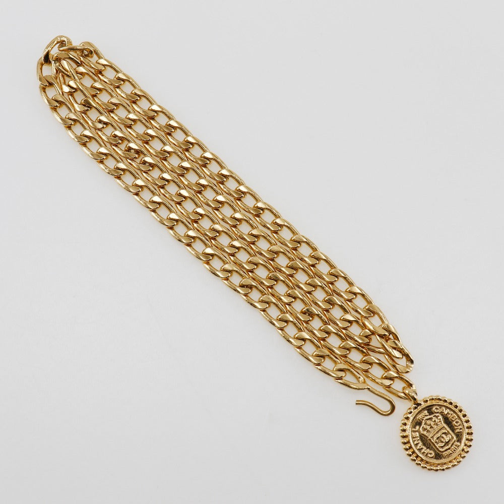 CHANEL belt Plated Gold gold Chain belt Women Used Authentic