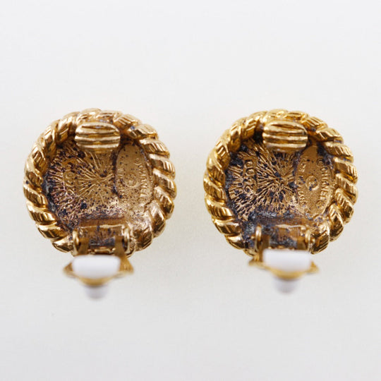 CHANEL Earring Plated Gold gold COCO Mark Women Used Authentic