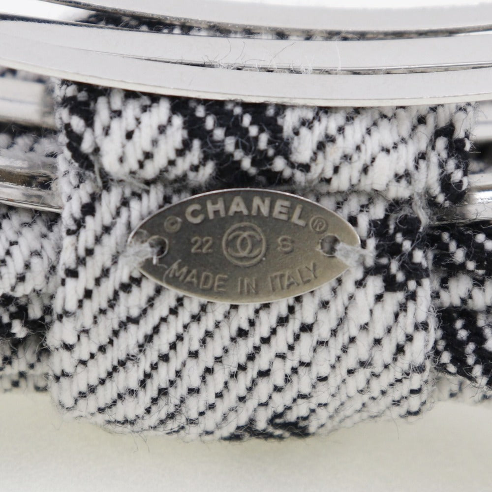 CHANEL Valletta cotton gray Women Used Authentic