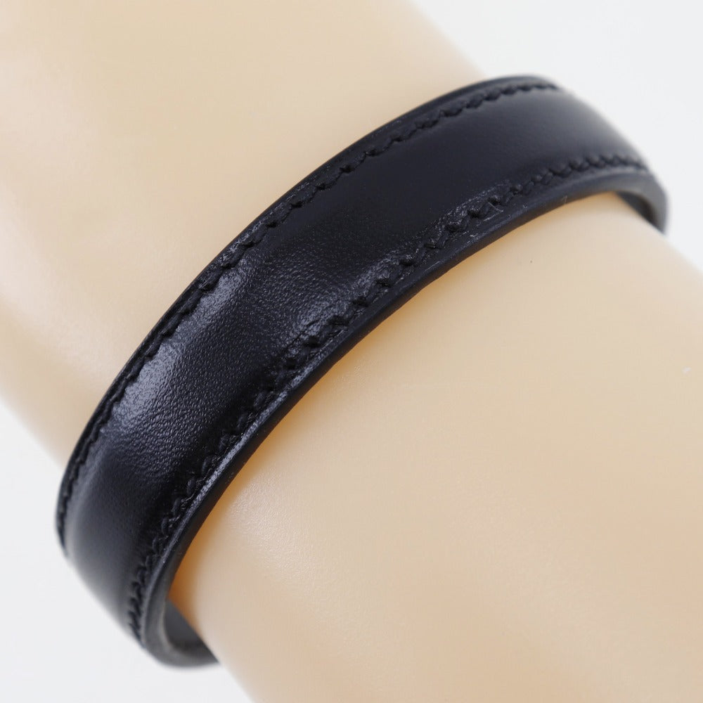 HERMES bracelet Metal, Leather black Women S Used Authentic