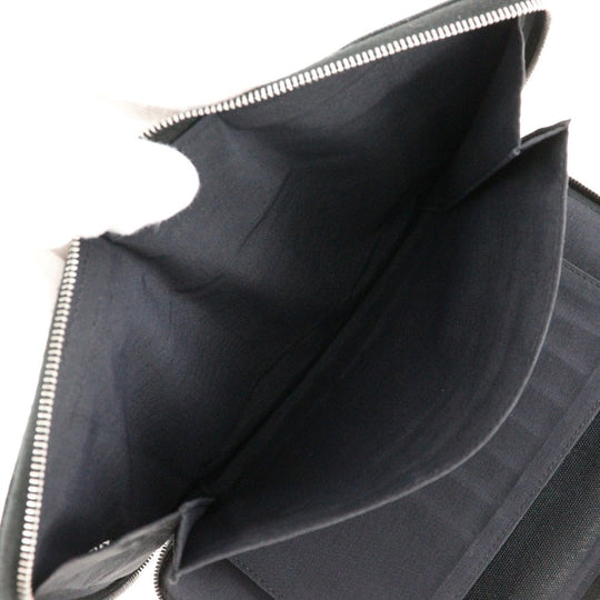 HERMES Long Wallet Purse cotton black Fool Toe Perth GM unisex(Unisex) Used Authentic