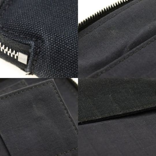HERMES Long Wallet Purse cotton black Fool Toe Perth GM unisex(Unisex) Used Authentic