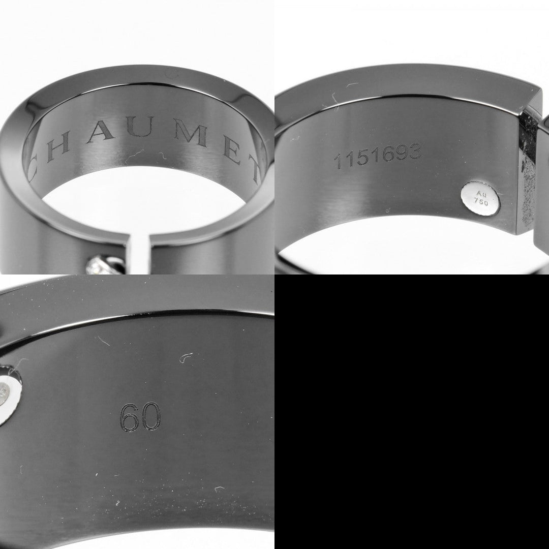 Chaumet Ring 18k white gold, ceramic, diamond Silver Lian Women Used Authentic