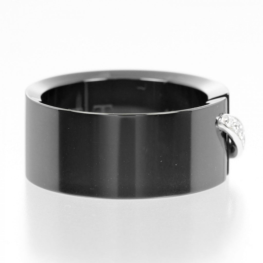 Chaumet Ring 18k white gold, ceramic, diamond Silver Lian Women Used Authentic