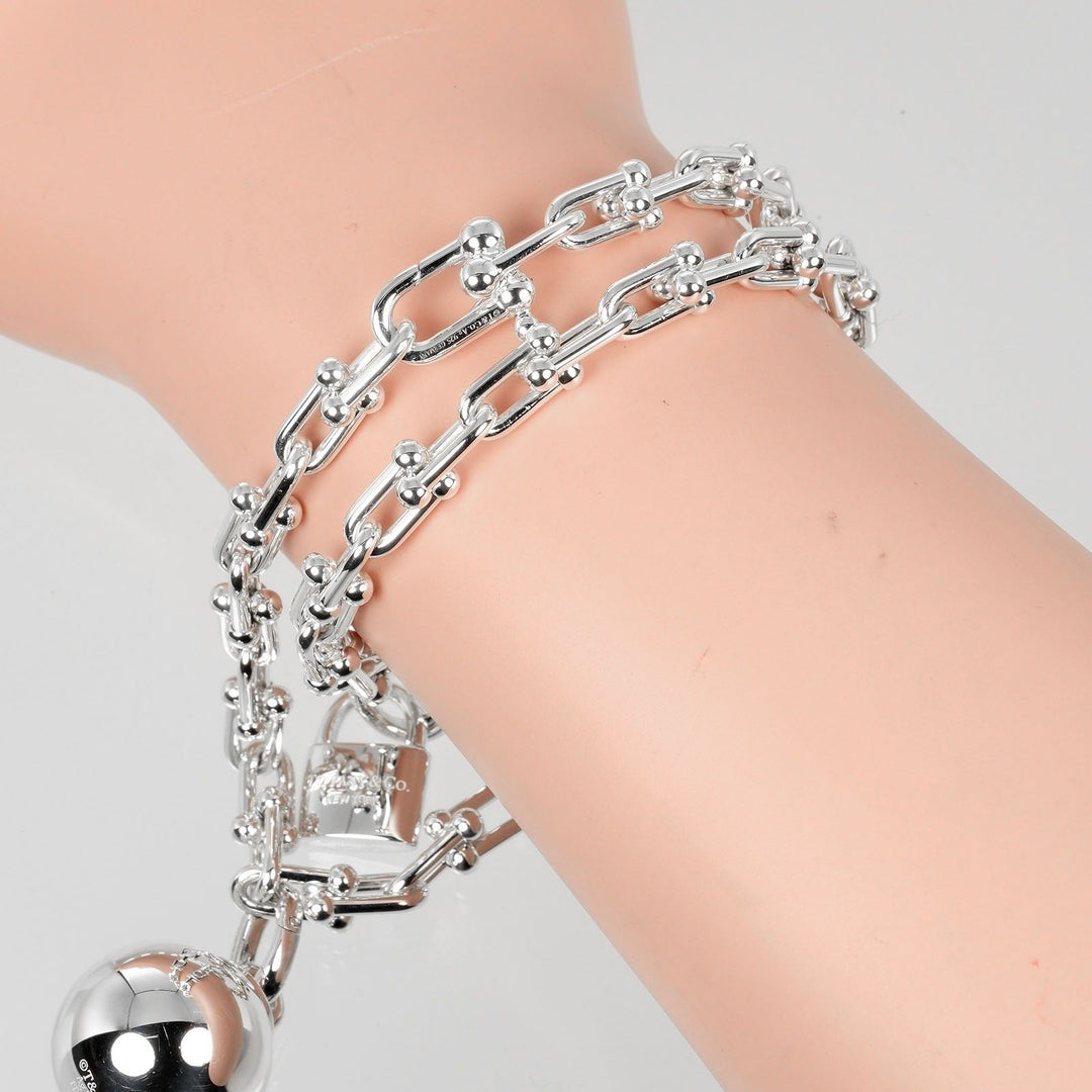TIFFANY&Co. bracelet Silver925 Silver hardware small wrap Women Used Authentic