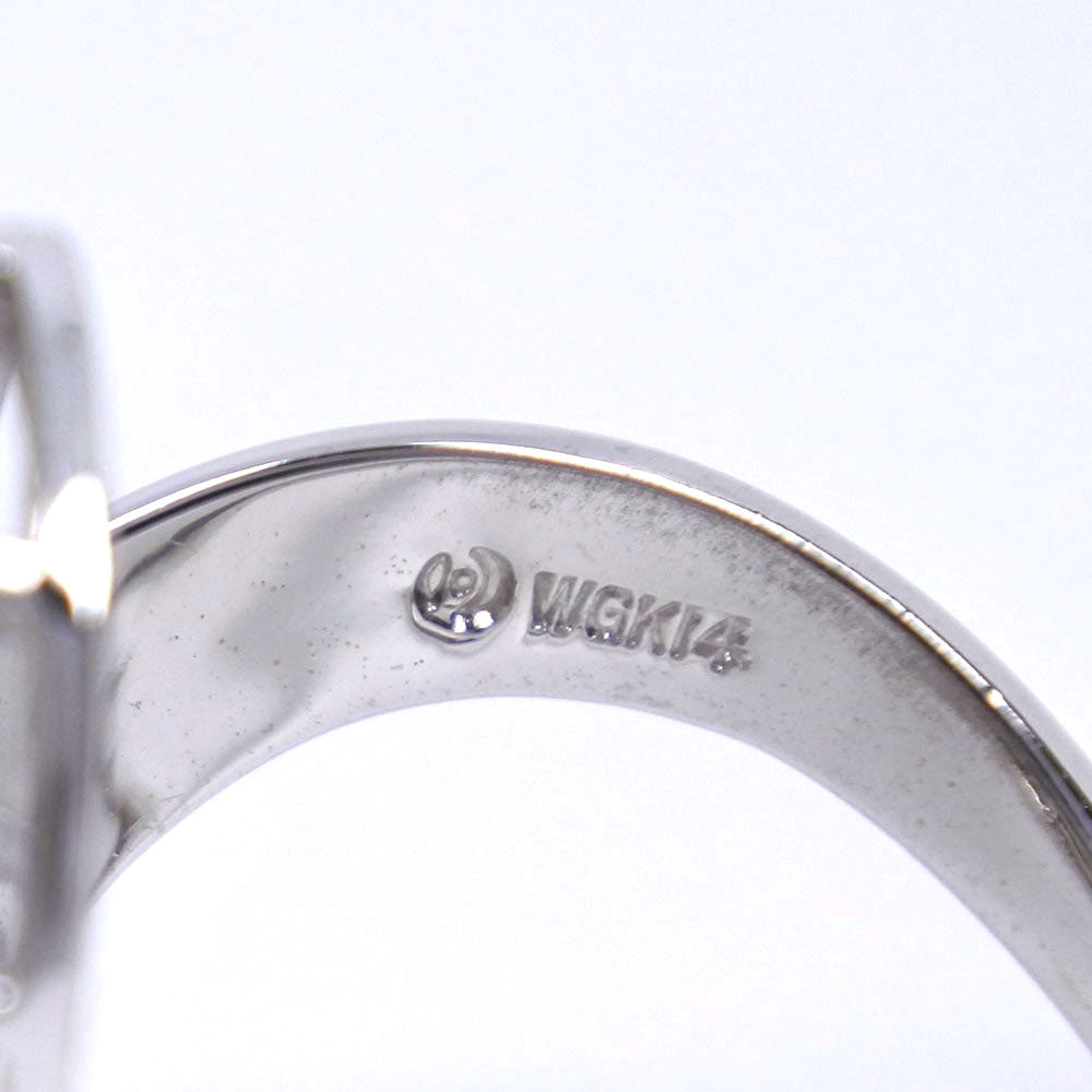 TASAKI Ring 14K White Gold, Pearl Silver Wave Mabe Pearl Women Used Authentic