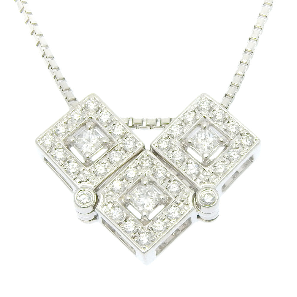 TASAKI Necklace K18 White Gold, Pt850Platinum, Diamond Silver Women Used Authentic
