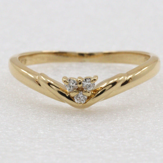 TASAKI Ring K18 Yellow Gold, Diamond gold Women Used Authentic