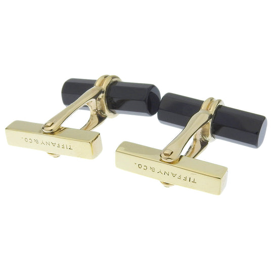 TIFFANY&Co. cuffs K14 Yellow Gold, Onyx gold mens Used Authentic