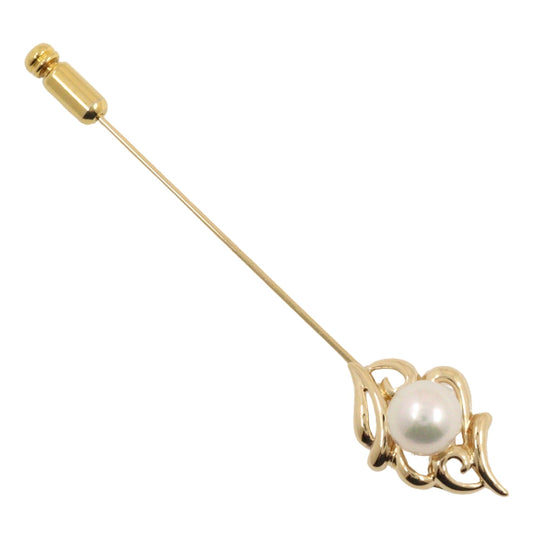 TASAKI Brooch K18 Yellow Gold, Pearl gold Necklace top Pearl Women Used Authentic