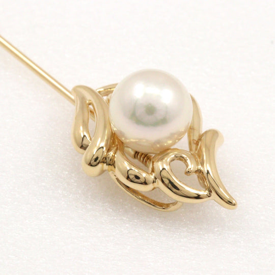 TASAKI Brooch K18 Yellow Gold, Pearl gold Necklace top Pearl Women Used Authentic
