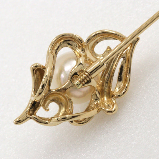 TASAKI Brooch K18 Yellow Gold, Pearl gold Necklace top Pearl Women Used Authentic