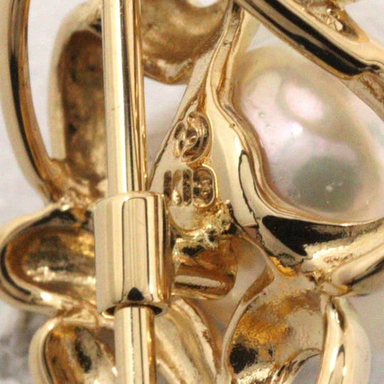 TASAKI Brooch K18 Yellow Gold, Pearl gold Necklace top Pearl Women Used Authentic