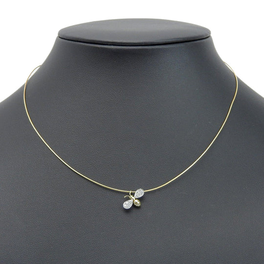 Gimel Necklace K18 Yellow Gold, Pt950Platinum, Diamond gold Bee motif Women Used Authentic