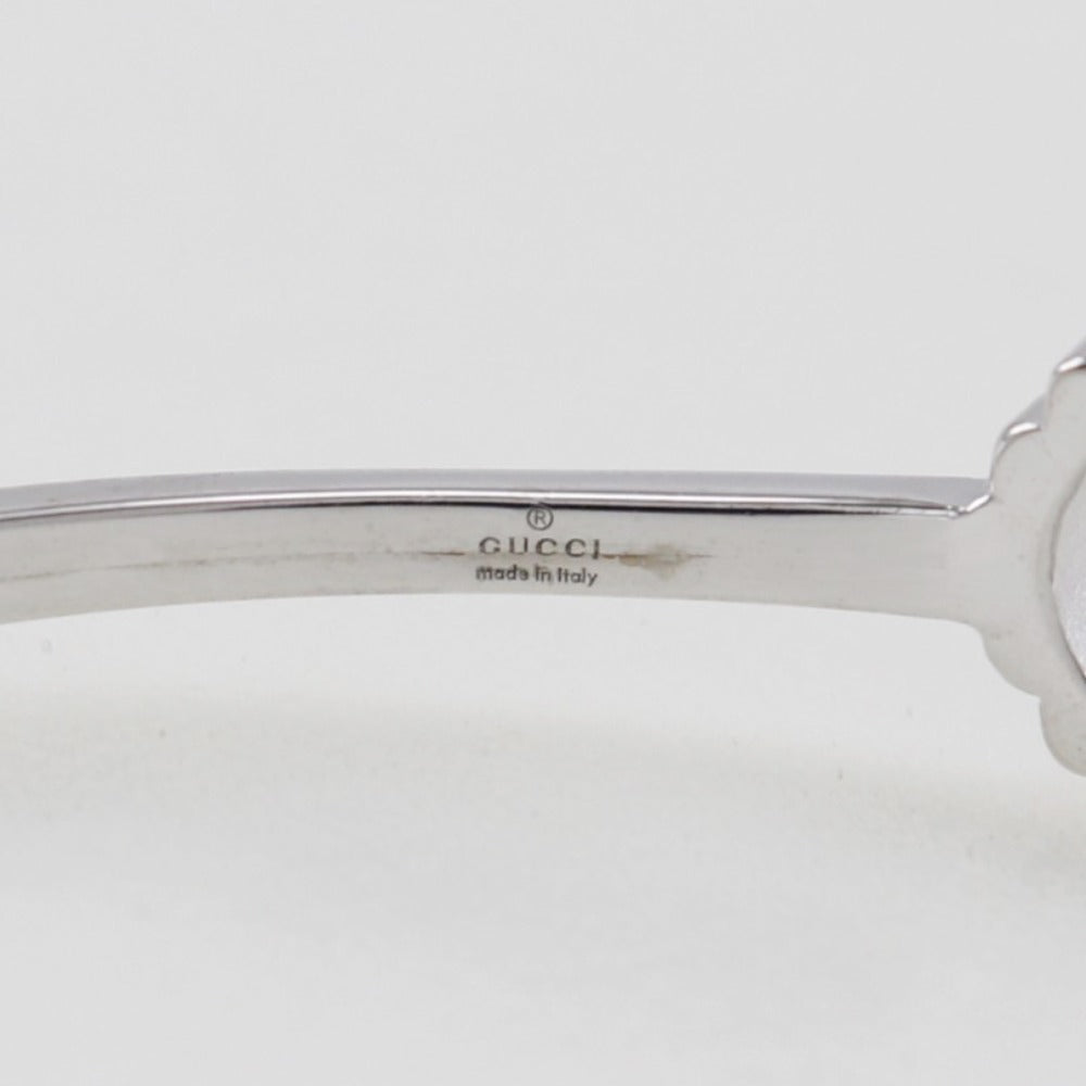 GUCCI Bangle K18 White Gold, Diamond Silver GG running Women 17 Used Authentic