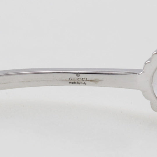 GUCCI Bangle K18 White Gold, Diamond Silver GG running Women 17 Used Authentic
