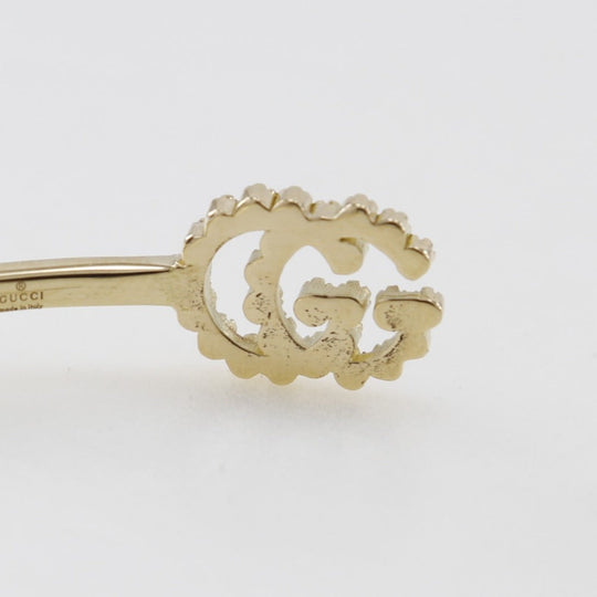 GUCCI Bangle K18 Yellow Gold, Diamond gold GG running Women 17 Used Authentic