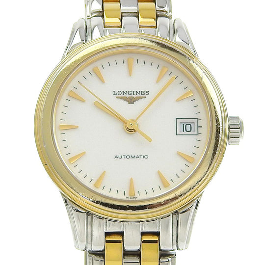 LONGINES Watches Mechanical Automatic L4.274.3 Stainless Steel gold cal.592.2 Combi Back Schedule White dial Women Used Authentic