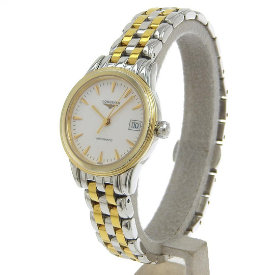 LONGINES Watches Mechanical Automatic L4.274.3 Stainless Steel gold cal.592.2 Combi Back Schedule White dial Women Used Authentic