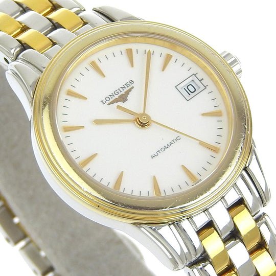 LONGINES Watches Mechanical Automatic L4.274.3 Stainless Steel gold cal.592.2 Combi Back Schedule White dial Women Used Authentic